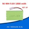 แบตเตอรี่ แบตเตอรี่รถบังคับ Ni-MH 9.6V 1800 mAhเต็ม แจ็ค KET-2P