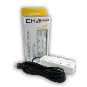 Champ ปลั๊กไฟ เต้าเสียบ 3 ช่อง 3 สวิทช์ สายไฟยาว 5 เมตร รับกระแสไฟสูงสุด 3500 วัตต์ มาตราฐานมอก.