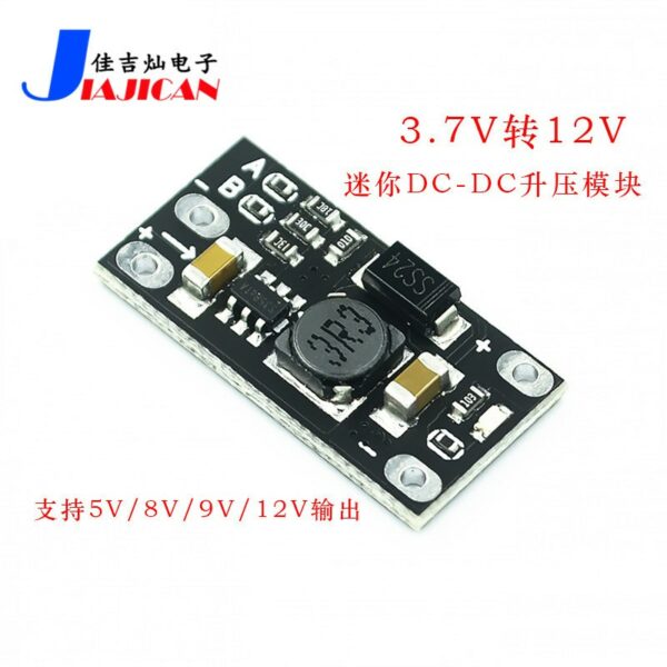 โมดูลบูสต์แบตเตอรี่ลิเธียม 3.7v เป็น 12V Mini DC-DC รองรับเอาท์พุต 5V 8V 9V 12V