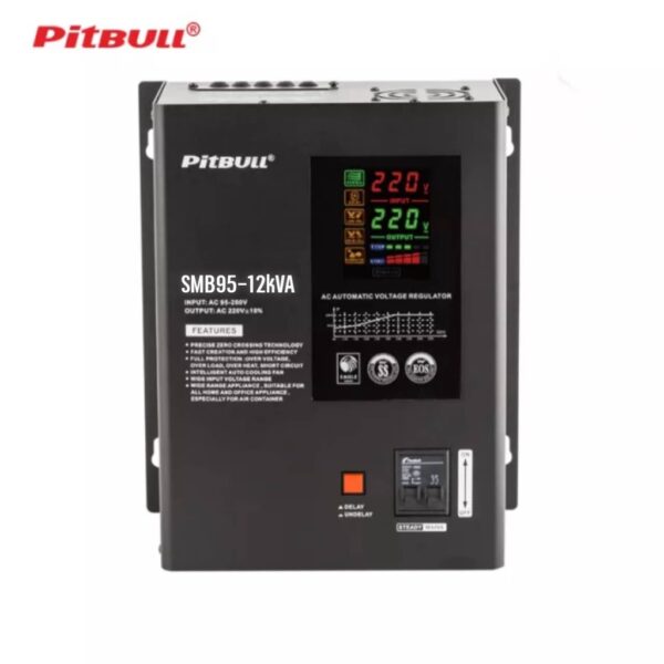 เครื่องปรับแรงดันไฟฟ้าอัตโนมัติ PitBULL 12kVA 10.2kW 220V 45A ป้องกันไฟตก AVR : Automatic Voltage Regulator