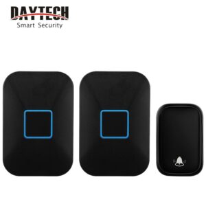 Daytech DB09 กระดิ่งประตูอัตโนมัติ ไร้สาย ปรับระดับเสียง 5 ระดับ 60 โทนเสียง พร้อม 2 ตัวรับสัญญาณ 1 ปุ่ม ระยะรับสัญญาณสูงสุด 150 เมตร ไม่ต้องใช้แบตเตอรี่