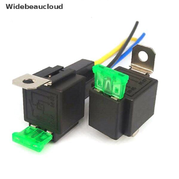 Widebeaucloud รีเลย์ฟิวส์แรงดันไฟฟ้า 4Pin 5Pin 30A 12V 24V DC สําหรับยานพาหนะ 1 ชิ้น