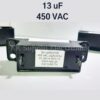 คาปาซิเตอร์ 13uf 450VAC แบบสี่เหลี่ยมยาว 2 ขา อะไหล่เครื่องซักผ้า capacitor 13uf 450VAC