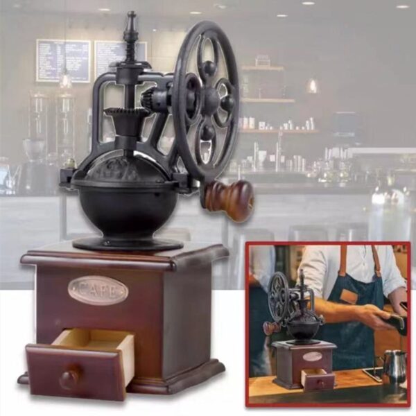 เครื่องบดเมล็ดกาแฟ เครื่องบดกาแฟ Coffee Grinder แบบมือหมุน สแตนเลส (กล่องไม้คลาสสิค)