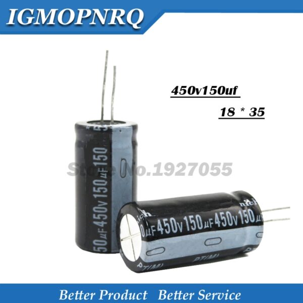 5PCS 450v150uf 150uf450v 18*35 450v 150uf 18x35 Electro Electrolytic capacitor 450v150 18*35