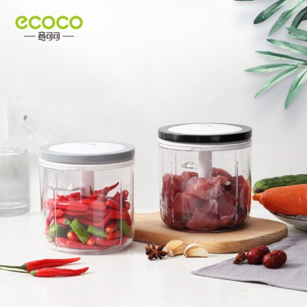 ECOCO เครื่องบดกระเทียม  เนื้อ พริก แบบปั่นมือดึง