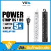 ปลั๊กไฟ ปลั๊กพ่วง Vox รุ่น NV-160  NOVA SERIES กำลังไฟ 2300W 1 สวิตช์ 6 ช่องเสียบ สายยาว 3 เมตร/ 5 เมตร ม่านนิรภัย