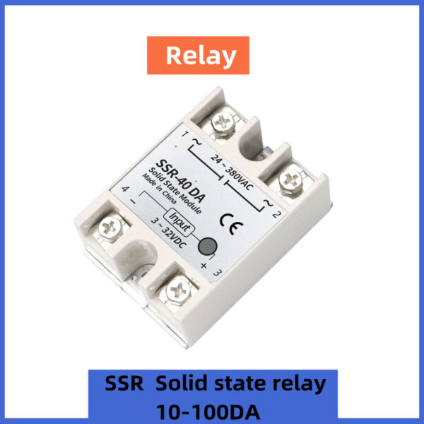 โซลิดสเตตรีเลย์ควบคุม DC SSR-40DA (40A) 10DA 25DA 60DA 80DA 100DA-H ขนาดเล็ก