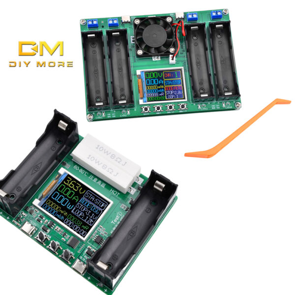 DIYMORE เครื่องทดสอบความต้านทานแบตเตอรี่ 18650 พอร์ต Type-C ชาร์จอัตโนมัติ และปล่อยโมดูลทดสอบความต้านทานภายใน