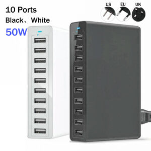 ที่ชาร์จ USB 5 6 10 พอร์ต 10.2A 50W สําหรับสมาร์ทโฟน