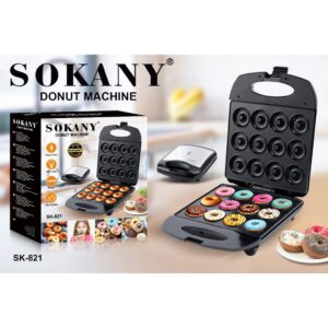 SOKANY 1200W เครื่องโดนัท 6-16หลุม เครื่องทำโดนัทจิ๋ว เครื่องทําโดนัท เครื่องปิ้งขนมปัง เครื่องทําขนมไข่ (รับประกัน 1 ปี)