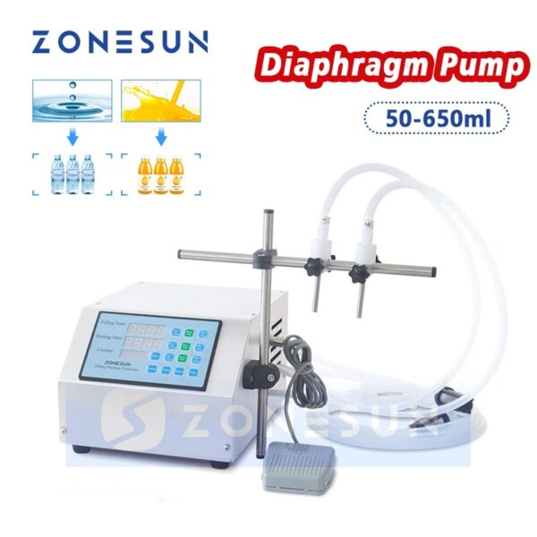 Zonesun ZS-DPYT2P เครื่องปั๊มไดอะแฟรมไฟฟ้า แบบสองหัว สําหรับบรรจุเครื่องดื่ม น้ําผลไม้