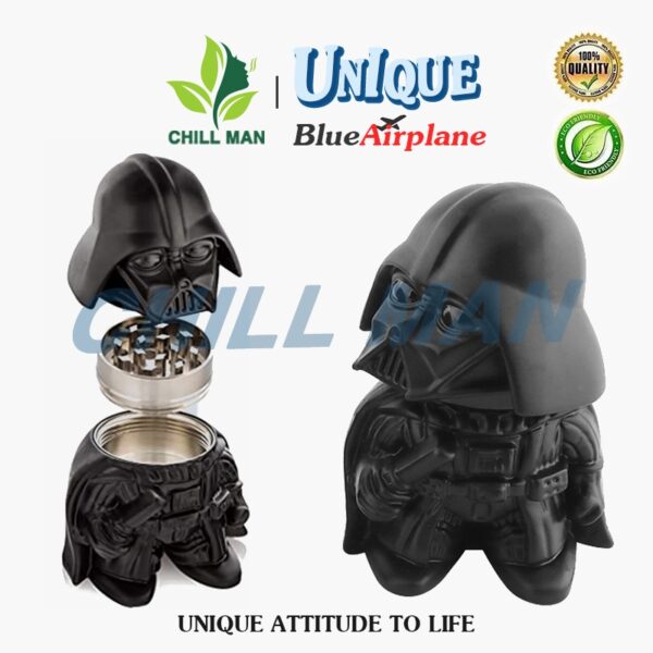 Black Samurai Grinder แบบทึบ  เครื่องบดอเนกประสงค์ 3ชั้น โลหะผสมสังกะสี D0010