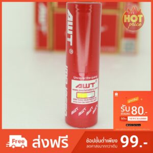 ถ่านชาร์จ 2 ก้อน  AWT 18650 3.7V 3000mAh ถ่านไฟฉายแรงสูง ถ่านหัวแบน