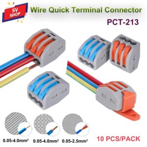 (10 pcs) PCT-214 ขั้วต่อสายไฟแบบเร็ว Terminal Block 4P