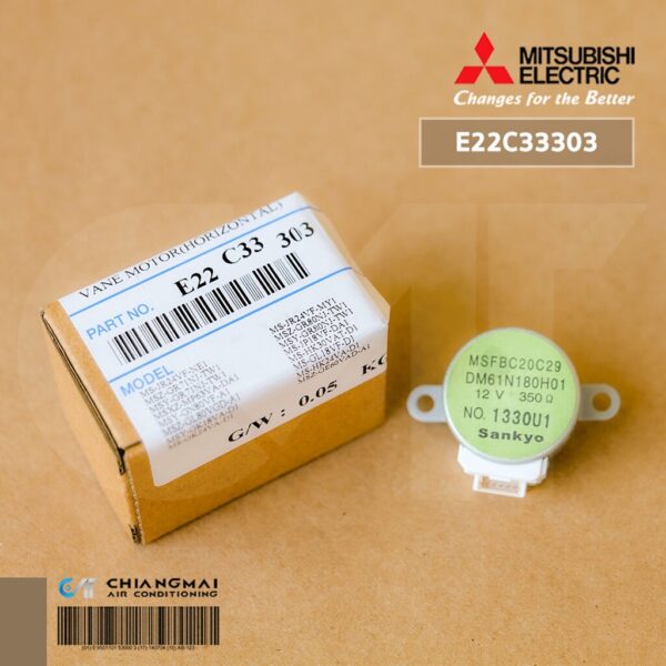 E22C33303 มอเตอร์สวิงแอร์ Mitsubishi Electric มอเตอร์สวิงแอร์ มิตซูบิชิ (ขึ้น-ลง) อะไหล่แอร์ ของแท้ศูนย์ Sankyo 12V M...