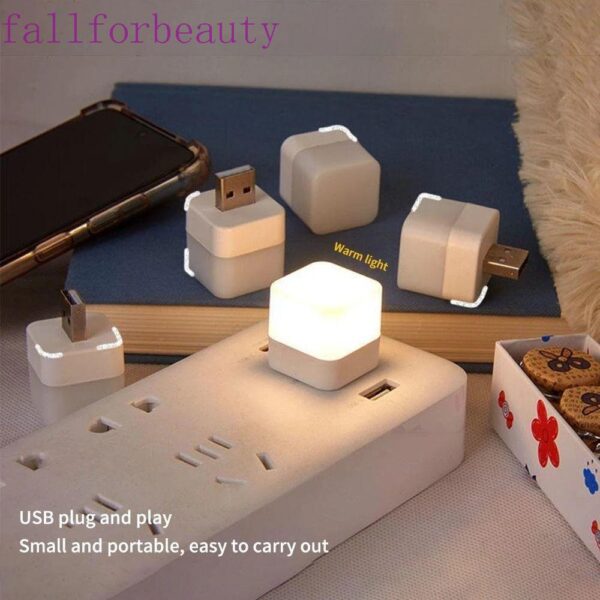 FALLFORBEAUTY โคมไฟอ่านหนังสือ USB LED แบบชาร์จไฟ ขนาดเล็ก ถนอมสายตา