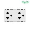 Schneider Electric เต้ารับคู่ 3 ขาพร้อมม่านนิรภัย 16A 250VAC ขนาด 3 ช่องสีขาว | S-Flexi | F1426UEST2M_WE | PlugOn