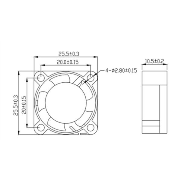 24VDC 25x25x10 mm. DC Brushless Fan( 1 ชิ้น)