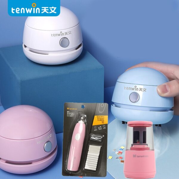 Tenwin เครื่องดูดฝุ่นอัตโนมัติ แบบชาร์จไฟได้ 8052 สีฟ้า ขาว ชมพู