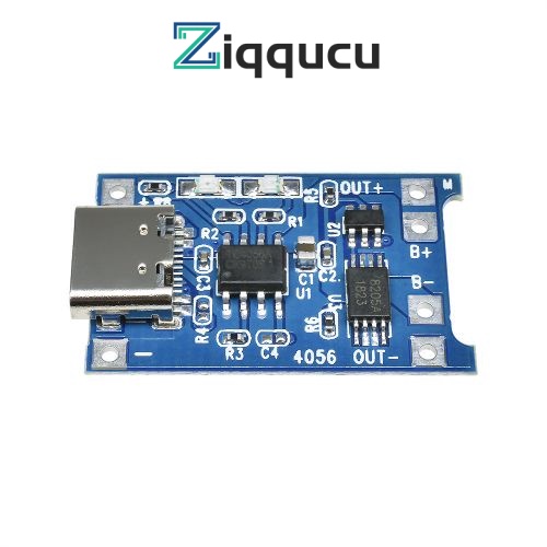 Ziqqucu TP4056 บอร์ดโมดูลชาร์จแบตเตอรี่ลิเธียม Type-c USB 5V 1A 18650 พร้อมฟังก์ชั่นป้องกันคู่