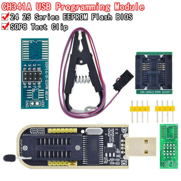 โมดูลโปรแกรมเมอร์ USB CH341A XTW100 24 25 Series EEPROM Flash BIOS CH341 SOIC8 SOP8 สําหรับ EEPROM 93CXX 25CXX 24CXX