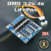 BMS LiFePo4 4s 3.2v 12v. 30A พร้อม วงจรบาลาน แผงควบคุมแบตเตอรี่ลิเธียมฟอตเฟต