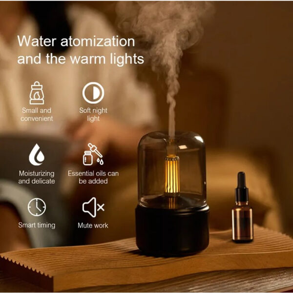 Portable Aroma Diffuser Air Humidifier LED Light 120ML ชาร์จ USB