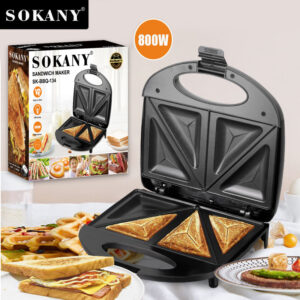 พร้อมส่ง  SOKANY 800W เครื่องปิ้งแซนวิช เครื่องทําแซนวิช าฟเฟิลอบ sandwich maker รับประกัน 1 ปี