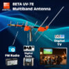 เสาอากาศดิจิตอลทีวี FM+VHF+UHF ยี่ห้อ BETA รุ่น UV-7E พร้อมสาย RG-6/u 15 เมตร