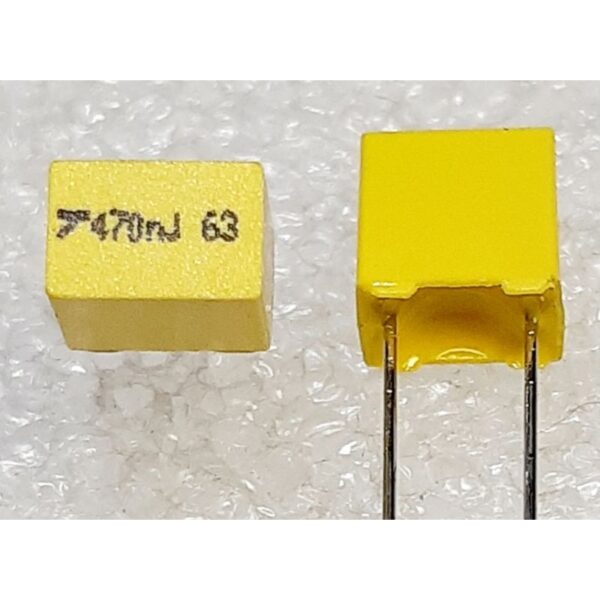 TPC 0.47uf 470nf 474k 63V Polyester Film Capacitor ตัวเก็บปรจุ ชนิด โพลีเอสเตอร์ คาปาซิเตอร์