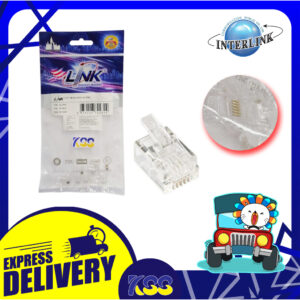 หัวแจ็คโทรศัพท์ตัวผู้ LINK RJ11 TELEPHONE PLUG 6PIN รุ่น UL-3012 (6ขา) 10 ตัว/แพ็ค