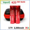 ถ่านชาร์จ 18650 Vapcell K25 สีแดง 2500mah 35A MAX