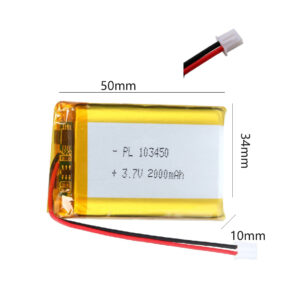 แบตเตอรี่ 103450 เข้าหัว xh2.54 2 pin 3.7V 2000MAH lipo polymer lithium rechargeable battery