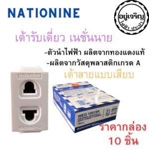 ปลั๊กเดี่ยว รุ่นใหม่ เนชั่นนาย Nationine แบบยกลัง (1กล่อง 200ชิ้น)