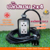 ปลั๊กสนาม 2x4 บล็อกยาง สาย VCT2x1.5 รองรับไฟสูงสุด 3600W ยาว 3M