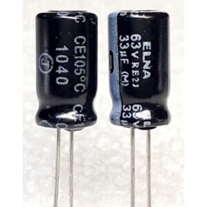 (ราคา10ตัว) Elna 33uf 63v capacitor ตัวเก็บประจุ คาปาซิเตอร์