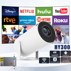 โปรเจคเตอร์ มินิโปรเจคเตอร์ HY300 Projector HD 4k Android 11.0 LCD WIFI 6G 5000 Lumens ปรับได้ 130 องศา รับประกัน 3 ปี