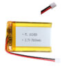 103450 เข้าหัว xh2.54 2 pin 3.7V 2000MAH lipo polymer lithium rechargeable battery