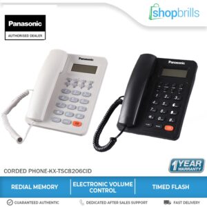 【ขายร้อน】Panasonic Single Line KX-TSC8206CID โทรศัพท์มีสาย โทรศัพท์สำนักงาน โทรศัพท์บ้าน Caller ID ไม่ต้องใช้แบตเตอรี่