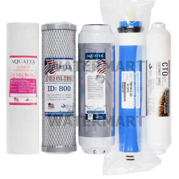 AQUATEK SILVER ชุดไส้กรองน้ำ RO 50 GPD Standard Set ขนาด 10 นิ้ว