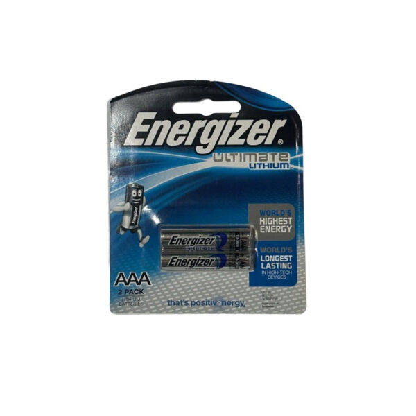 ถ่านEnergizer ultimate lithium ขนาดAAA แพค2ก้อน ของแท้(ออกใบกำกับภาษีได้)