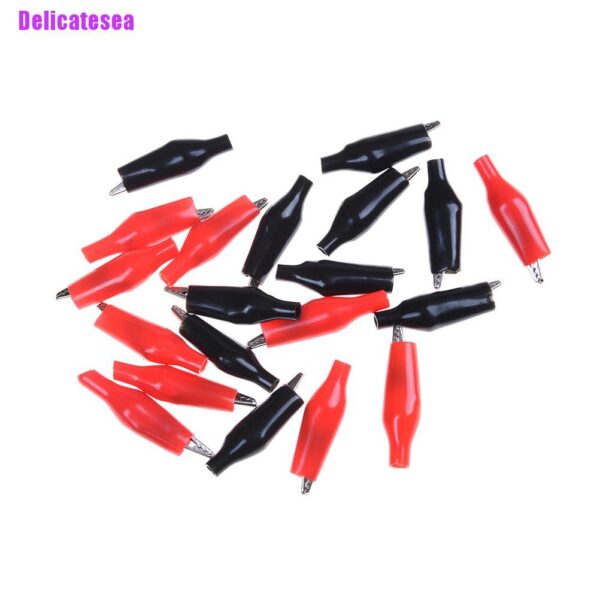 Delicatesea> คลิปหนีบปากจระเข้ พลาสติก สีแดง สีดํา 20 ชิ้น