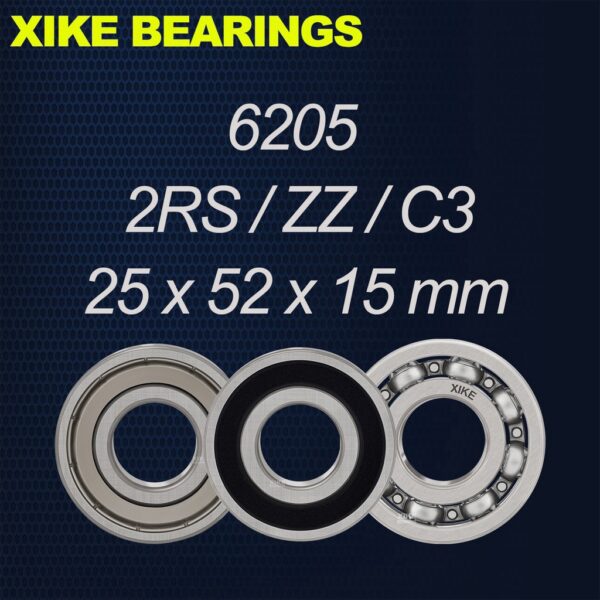 xike 6205-2rs/zz/open/c3 ขนาด 25x52x15 มม. อุปกรณ์แบริ่งเชื่อมต่อ 6-205/205