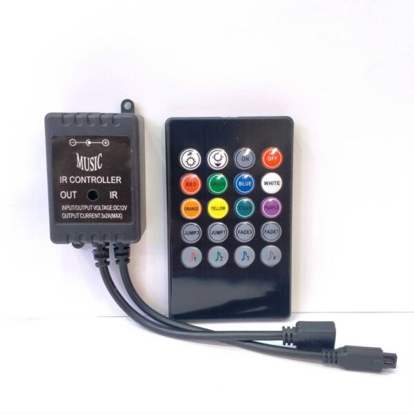 Controller LED Music คอนโทน5050 RGB 5V-24VDC. ตามเสียงเพลงได้ 6A