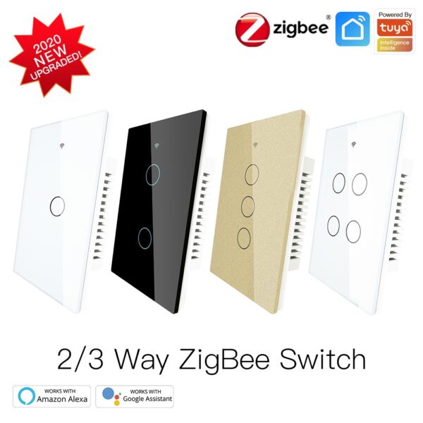 ZigBee Wall Touch สมาร์ทสวิตช์ไฟ Neutral/No Neutral