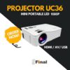 Unic UC36 (White) By 9FINAL Mini Portable LED Projector โปรเจคเตอร์ Full Color 1080P Home Cinema HDMI /AV/USB