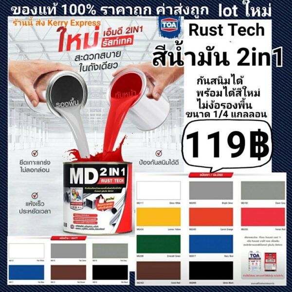 รองพื้น 2IN1 สีรองพื้นกันสนิม ขนาด1/4ลิตร