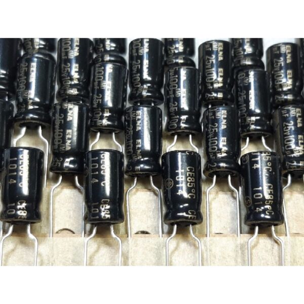 Elna RFO 100uf 25v (ราคา10ตัว) for audio capacitor  ตัวเก็บประจุ เกรด ออดิโอ คาปาซิเตอร์