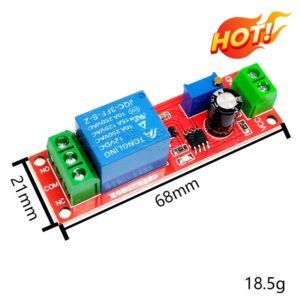 Ne555 โมดูลสวิตช์ตั้งเวลา หน่วงเวลา DC 0 เป็น 10 วินาที 12v